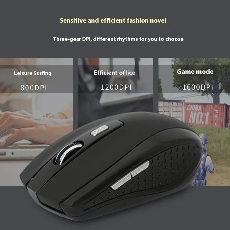 2.4G Wireless Mouse Silent Mouse Adjustable DPI Levels Portable Charging Mobile Optical Office Mouse for Notebook PC Macbook