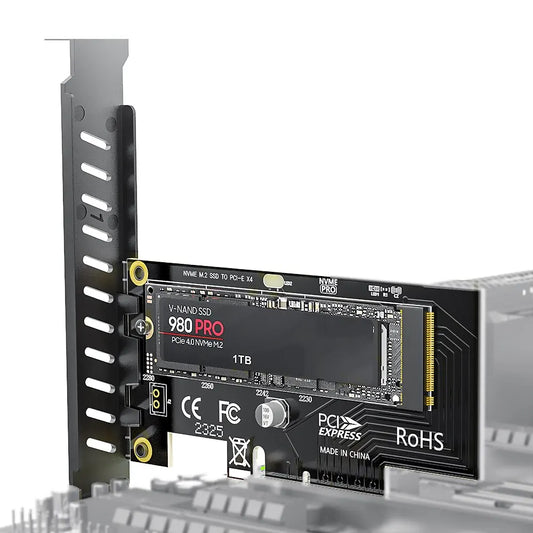 M.2 NVME to Pcie 4.0 3.0 SSD Adapter, 64Gbps Pcie 4.0 X4 X8 X16 Expansion Card for Desktop PC , PCI-E GEN4 GEN3 Full Speed