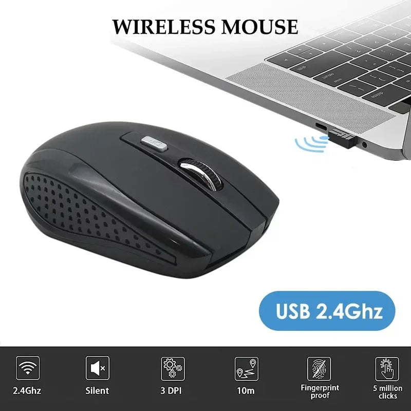 2.4G Wireless Mouse Silent Mouse Adjustable DPI Levels Portable Charging Mobile Optical Office Mouse for Notebook PC Macbook