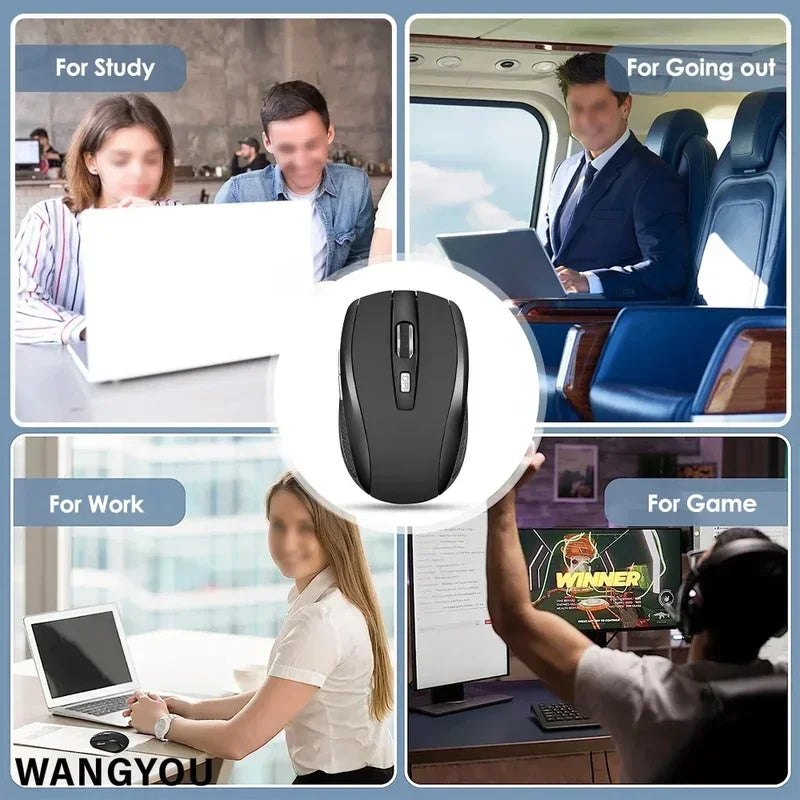 2.4G Wireless Mouse Silent Mouse Adjustable DPI Levels Portable Charging Mobile Optical Office Mouse for Notebook PC Macbook